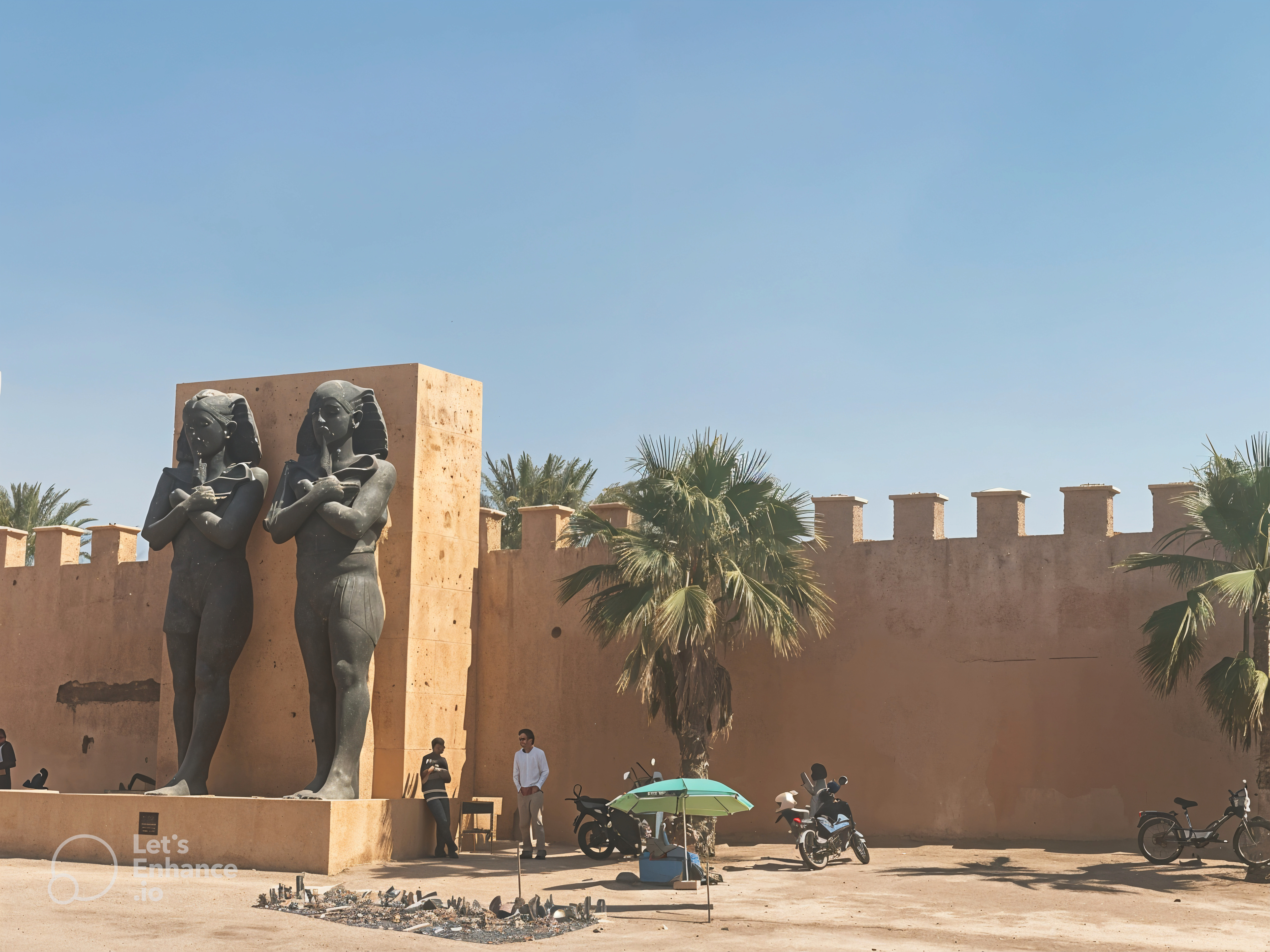 Ancient statues at historic Moroccan archaeological site
